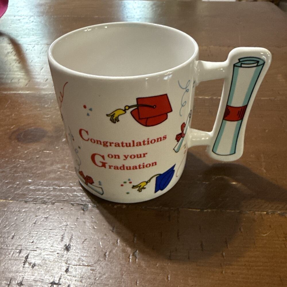 Congratulations on your Graduation White Mug Russ Flat Handle